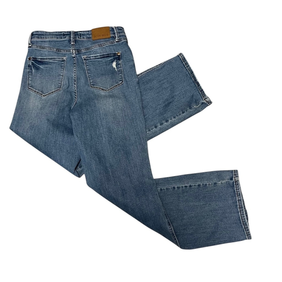 Judy Blue High Rise Tummy Control Knee Destroy Straight Jean Size 9/29 - Picture 5 of 8